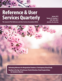 Cover: Reference & User Services Quarterly, Spring 2019